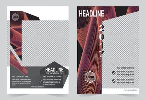 Brochure template, Flyer design,  copper color abstract vector background. Stock Illustration