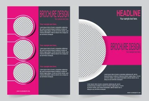 Brochure template, Flyer design grey and pink color template 스톡 일러스트