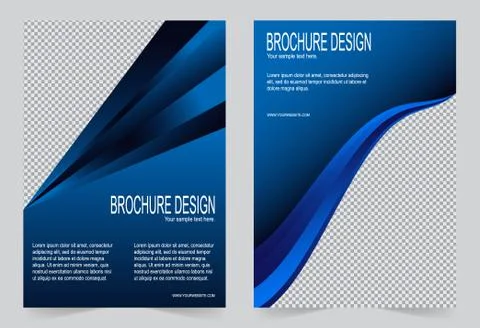 Brochure template, Flyer design navy blue template 스톡 일러스트