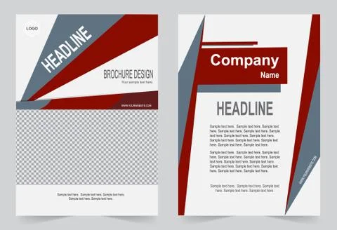 Brochure template, Flyer design, red abstract vector background. Stock-Illustration