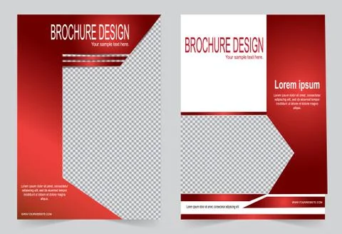 Brochure template, Flyer design red template 스톡 일러스트