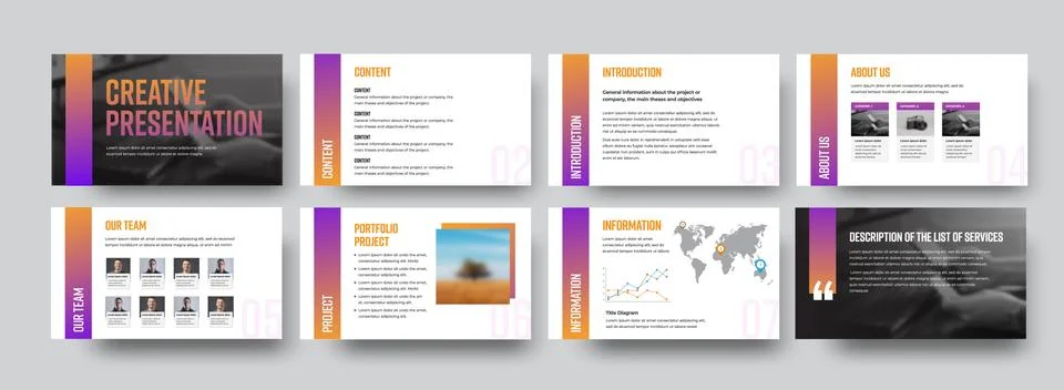 Brochure template with gradient lines, graph on white background, annual repo Stock Illustration