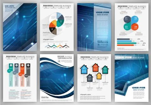 Brochure template with infographic elements Stock Illustration