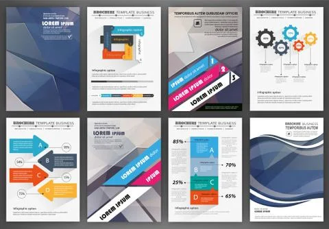 Brochure template with infographic elements Stock Illustration