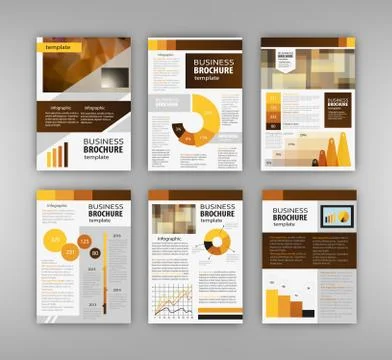 Brochure template with infographics element Illustrazione stock