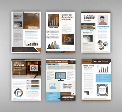 Brochure template with infographics Stock Illustration