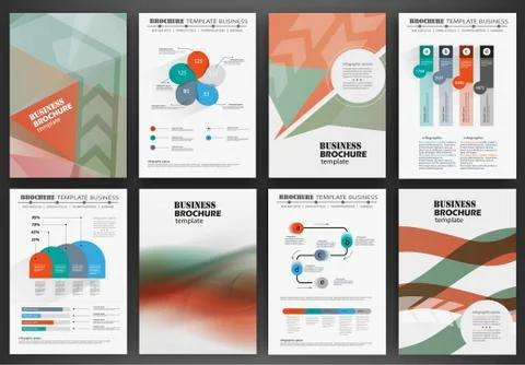 Brochure template with infographics Stock Illustration