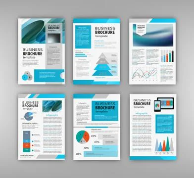 Brochure template with infographics Stock Illustration