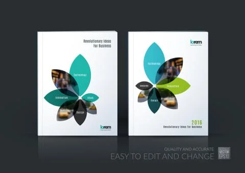 Brochure template layout collection, cover design annual report Stock Illustration