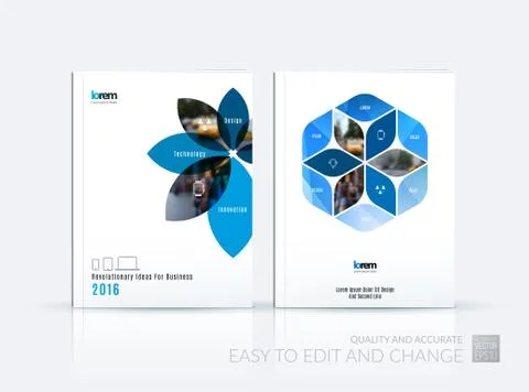Brochure template layout collection, cover design annual report イラスト素材
