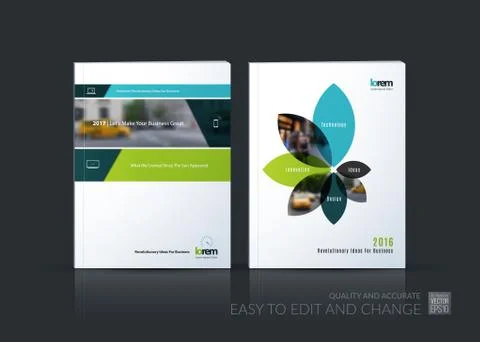 Brochure template layout collection, cover design annual report Stock Illustration