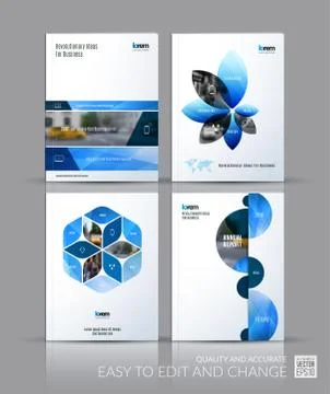 Brochure template layout collection, cover design annual report Stock Illustration