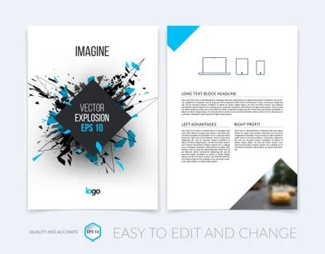 Brochure template layout, cover design annual report, magazine Stock Illustration
