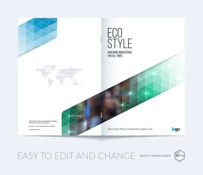 Brochure template layout, cover design annual report, magazine Stock Illustration
