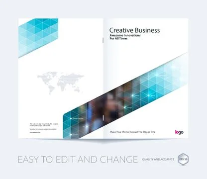 Brochure template layout, cover design annual report, magazine 스톡 일러스트