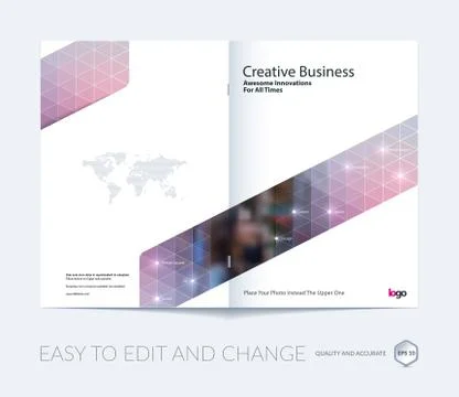 Brochure template layout, cover design annual report, magazine Stock Illustration