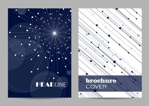 Brochure template layout design. Abstract geometric background with connected Stock Illustration