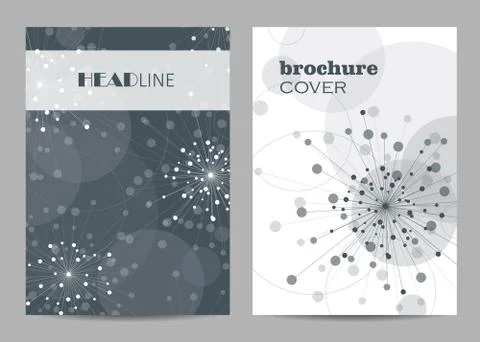 Brochure template layout design. Abstract geometric background with connected Stock Illustration