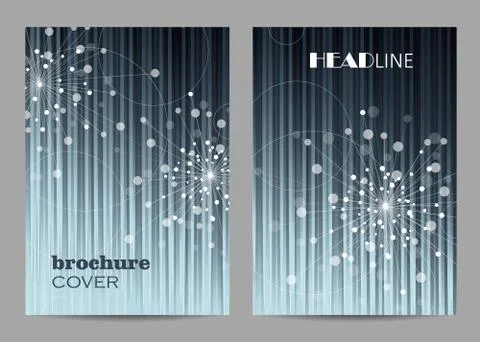 Brochure template layout design. Abstract geometric background with connected Stock Illustration