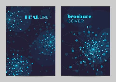 Brochure template layout design. Abstract geometric background with connected Stock Illustration