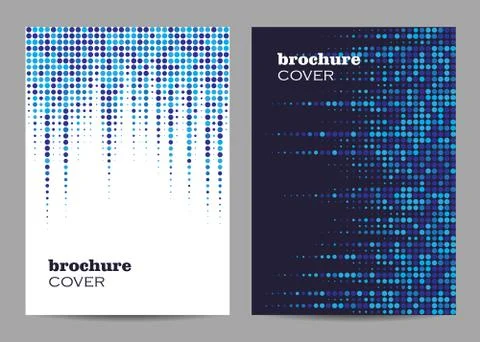 Brochure template layout design. Abstract blue dotted background Stock Illustration