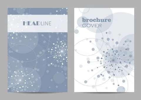 Brochure template layout design. Abstract geometric background with connected Stock Illustration