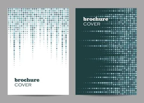 Brochure template layout design. Abstract blue dotted background Illustrazione stock