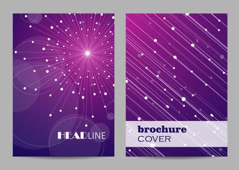 Brochure template layout design. Abstract geometric background with connected Stock Illustration