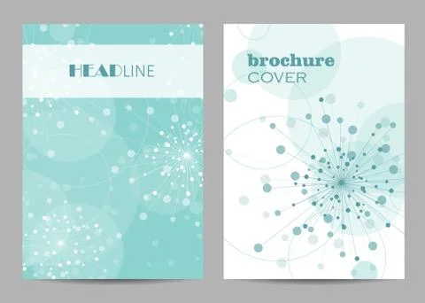 Brochure template layout design. Abstract geometric background with connected Stock Illustration