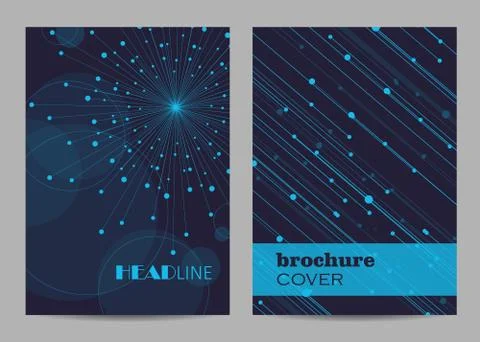 Brochure template layout design. Abstract geometric background with connected Stock Illustration