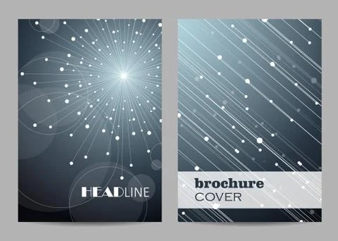 Brochure template layout design. Abstract geometric background with connected Stock Illustration