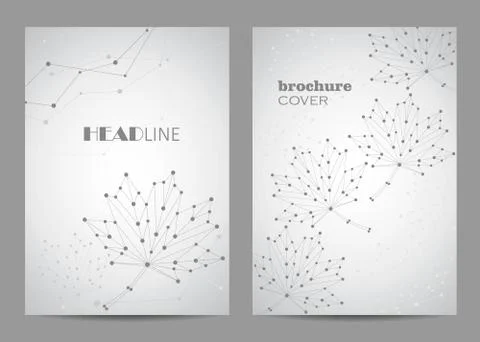 Brochure template layout design. Abstract geometric background with connected Stock Illustration