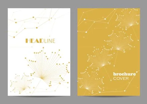 Brochure template layout design. Abstract geometric background with connected Stock Illustration