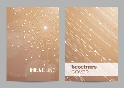 Brochure template layout design. Abstract geometric background with connected Stock Illustration
