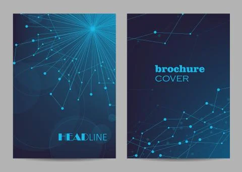 Brochure template layout design. Abstract geometric background with connected イラスト素材