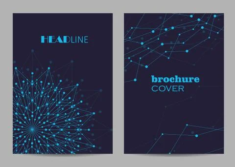 Brochure template layout design. Abstract geometric background with connected Stock Illustration