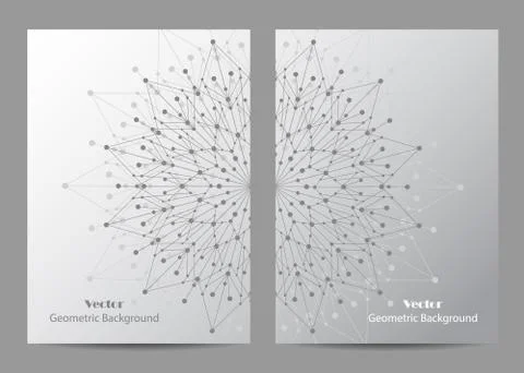 Brochure template layout design. Abstract geometric background with connected Stock Illustration