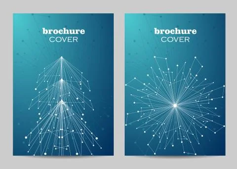 Brochure template layout design. Abstract geometric background with connected Stock Illustration