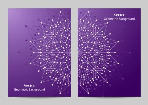 Brochure template layout design. Abstract geometric background with connected Stock Illustration