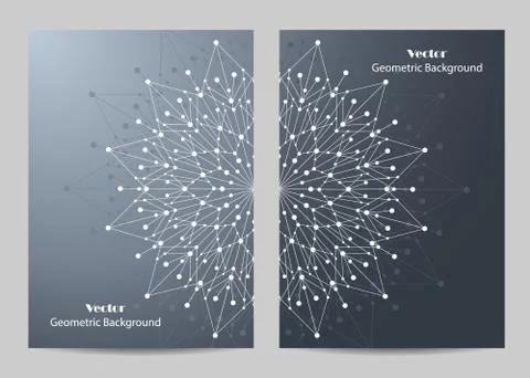 Brochure template layout design. Abstract geometric background with connected Stock Illustration