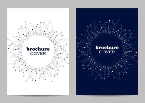 Brochure template layout design. Abstract geometric background with connected Stock Illustration