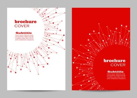 Brochure template layout design. Abstract geometric background with connected Illustrazione stock
