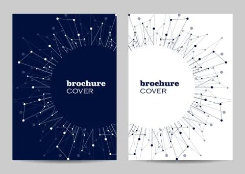 Brochure template layout design. Abstract geometric background with connected Stock Illustration