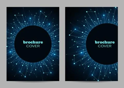 Brochure template layout design. Abstract geometric background with connected Stock Illustration