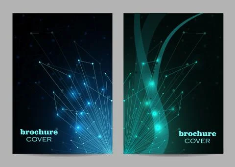 Brochure template layout design. Abstract geometric background with connected Stock Illustration