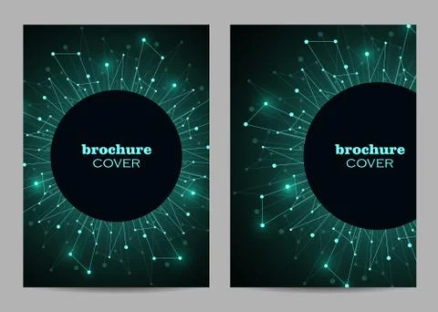 Brochure template layout design. Abstract geometric background with connected Stock Illustration