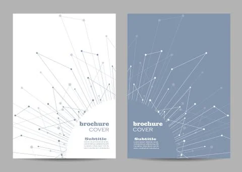 Brochure template layout design. Abstract geometric background with connected Stock Illustration