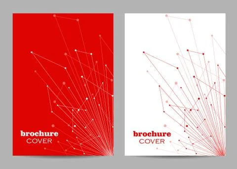 Brochure template layout design. Abstract geometric background with connected Stock Illustration
