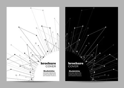 Brochure template layout design. Abstract geometric background with connected Stock Illustration