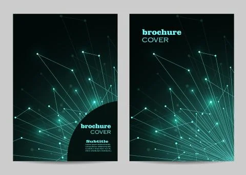 Brochure template layout design. Abstract geometric background with connected Stock Illustration